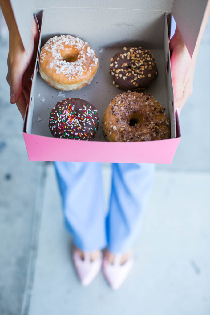 Donuts 70s fun fashion editorial. Photos by Samuel.Black