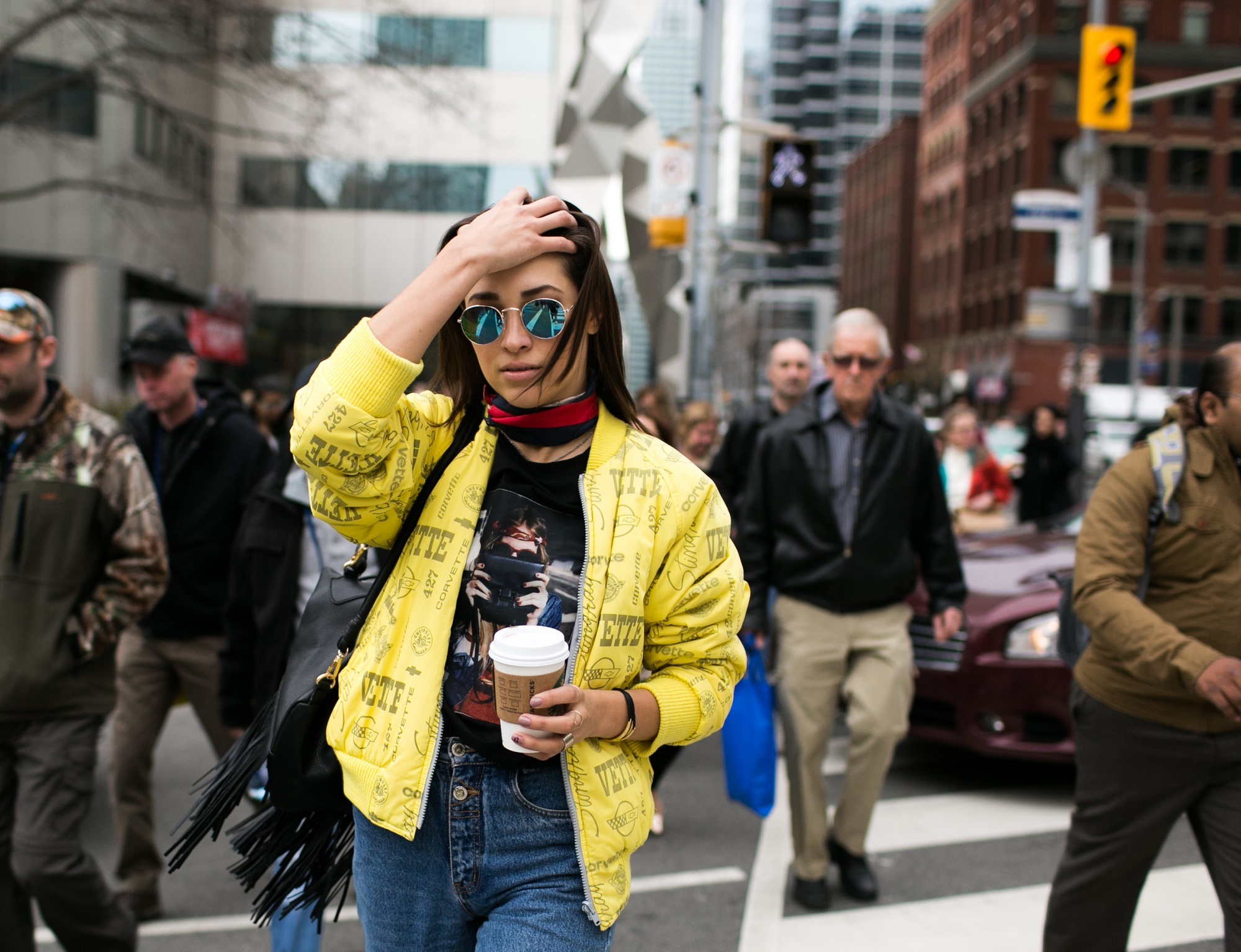 Toronto Fashion Week Streetstyle Model off duty vintage. Photo by Samuel.Black