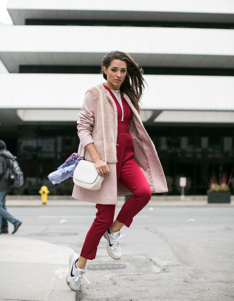 Streetstyle at Toronto Fashion Week F/W 16 wearing Mssman Jumpsuit. Photo by Samuel.Black