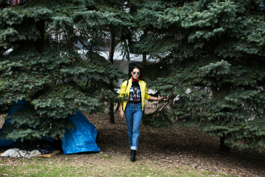 Toronto Fashion Week Streetstyle Model off duty vintage. Photo by Samuel.Black