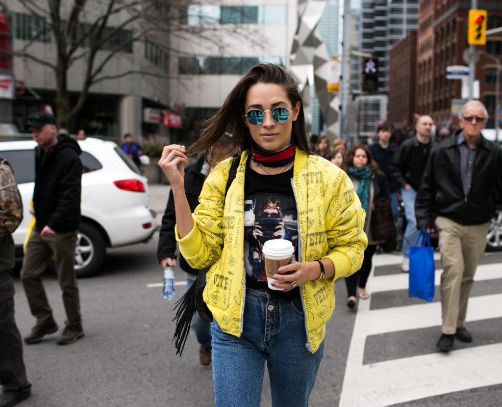 Toronto Fashion Week Streetstyle Model off duty vintage. Photo by Samuel.Black