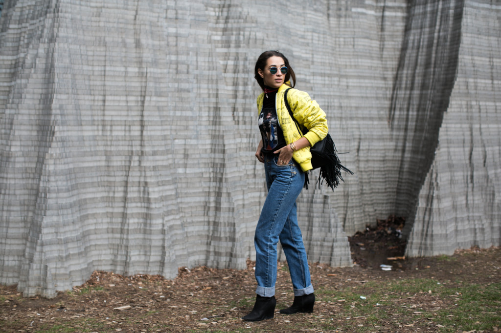 Toronto Fashion Week Streetstyle Model off duty vintage. Photo by Samuel.Black