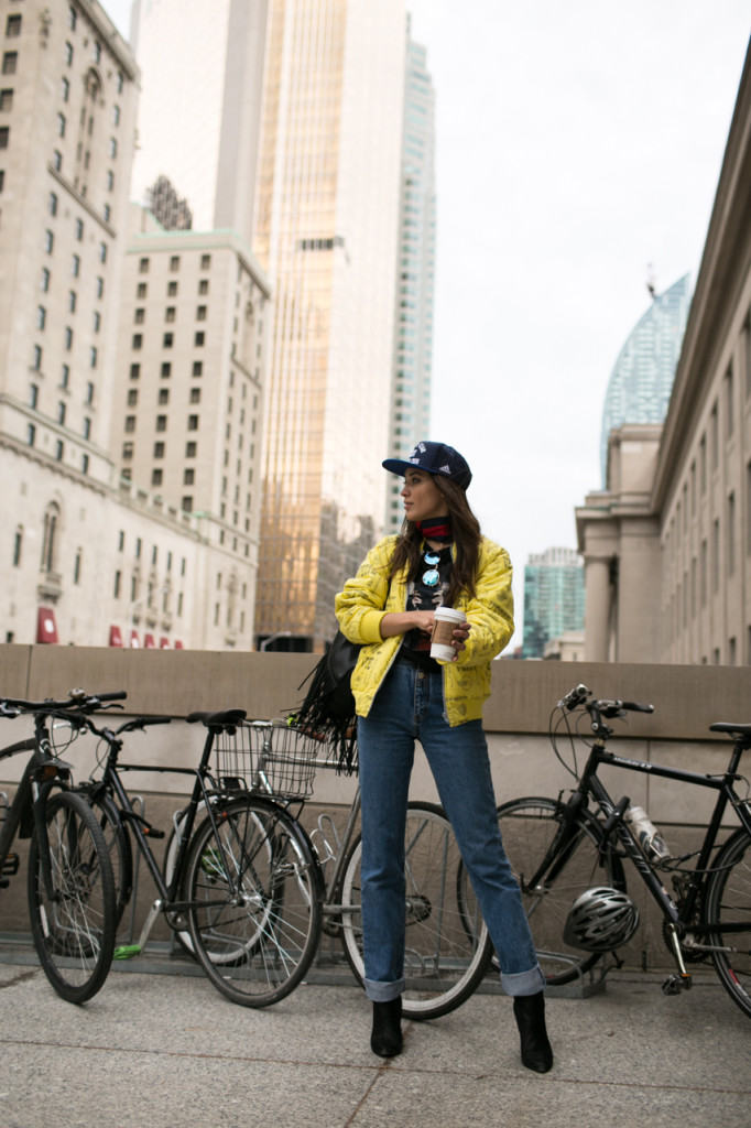 Toronto Fashion Week Streetstyle Model off duty vintage. Photo by Samuel.Black