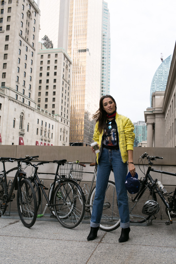 Toronto Fashion Week Streetstyle Model off duty vintage. Photo by Samuel.Black