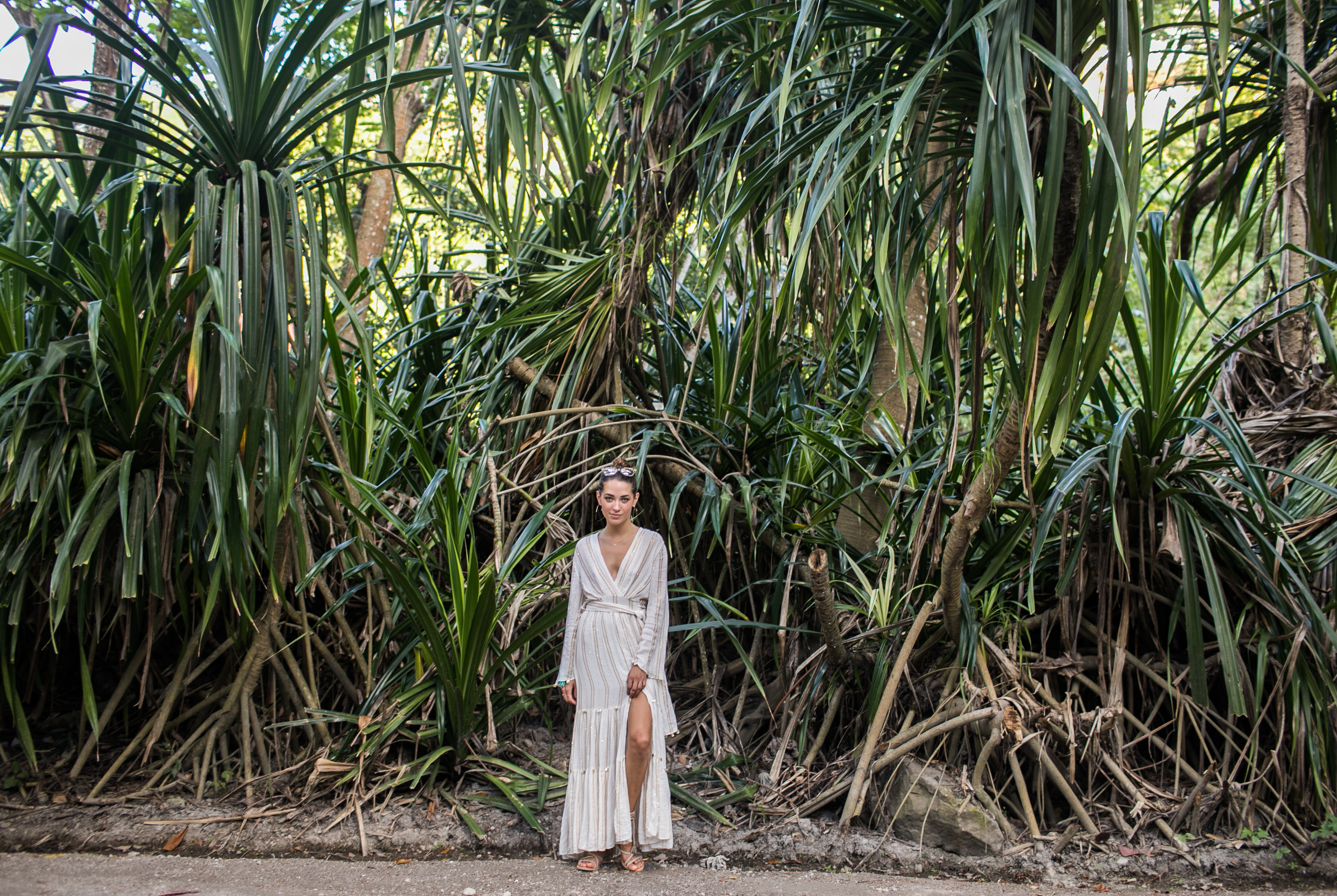 Fashion Photographer Samuel Black shoots model blogger Xenia Mz in Sundress Boho Luxe Style in St Lucia