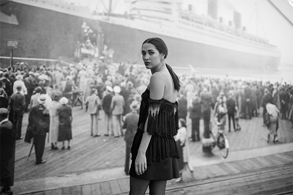 Red Carpet worthy. Blogger model Xenia Mz photographed on Queen Mary by photographer Samuel Black