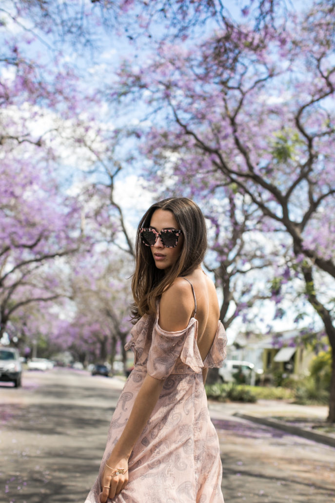 Jacaranda blossoming streetstyle fashion inspiration. Photos by Samuel Black