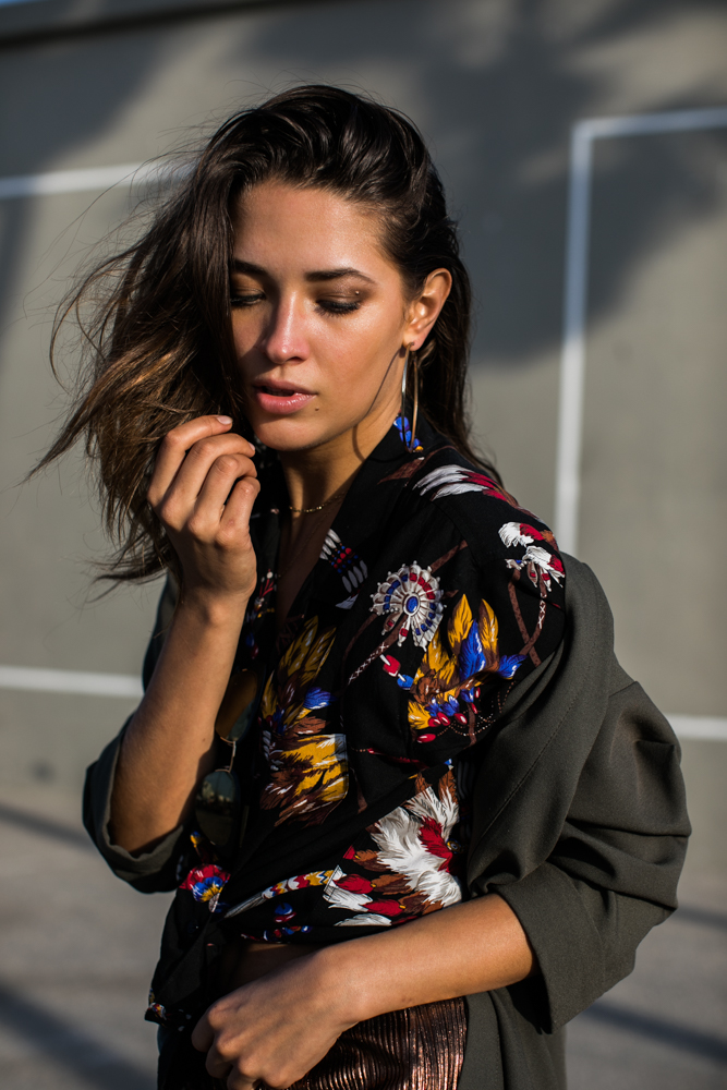 Fashion photographer Samuel Black shoots an editorial with model and streetstyle blogger Xenia Mz in Venice Beach, California