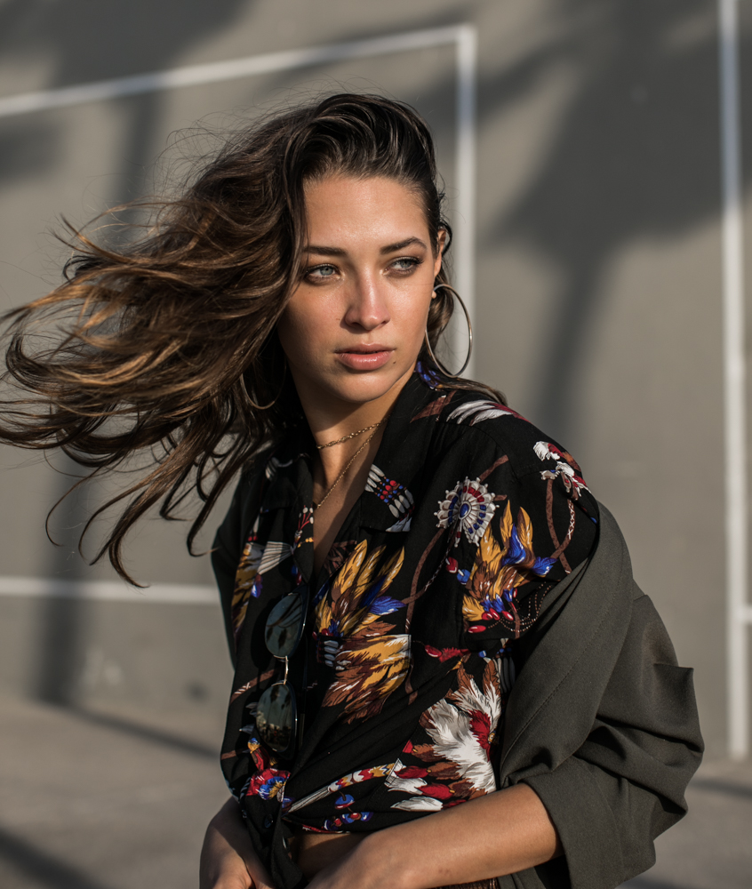 Fashion photographer Samuel Black shoots an editorial with model and streetstyle blogger Xenia Mz in Venice Beach, California